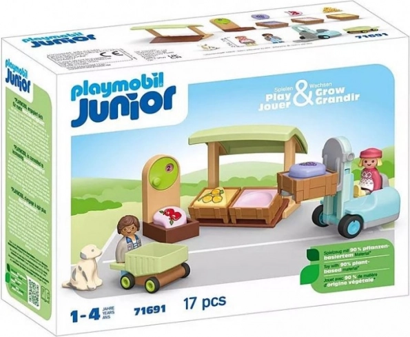 Speelset Playmobil Junior Duurzame markt met heftruck