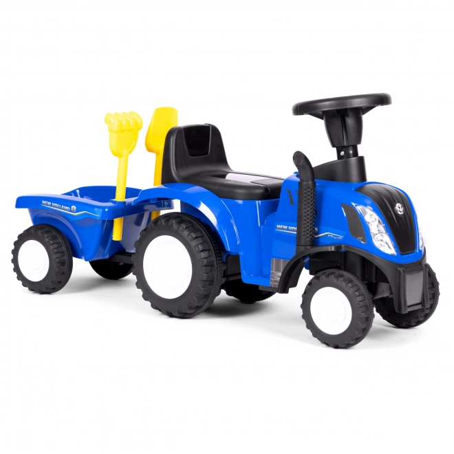 Kindertractor met aanhanger, interactief stuur, geluiden – Blauw