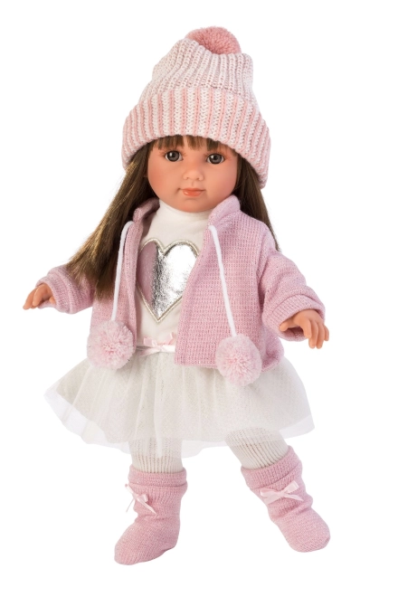 Llorens 53528 SARA - realistische pop met een zacht stoffen lichaam - 35 cm