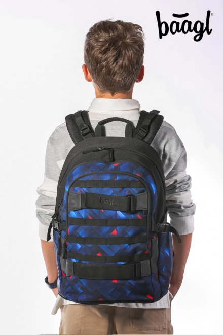 BAAGL set rugzak, etui en sporttas Skate Indigo