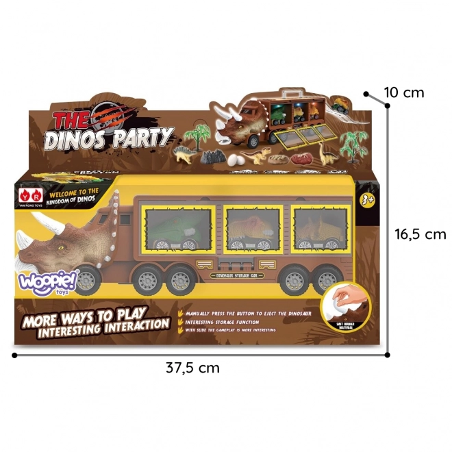 Dinosaurus vrachtwagen met lanceerinrichting en autootjes