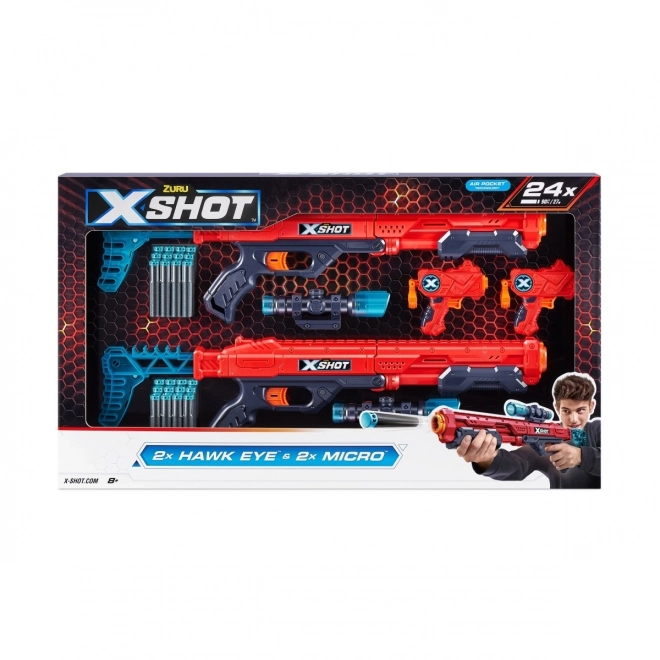 Set van blasters X-Shot Excel Hawk Eye en Micro