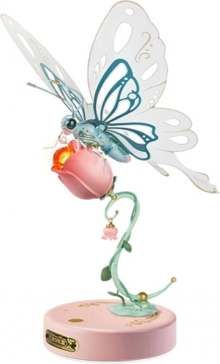 Mechanische roze vlinder RoboTime