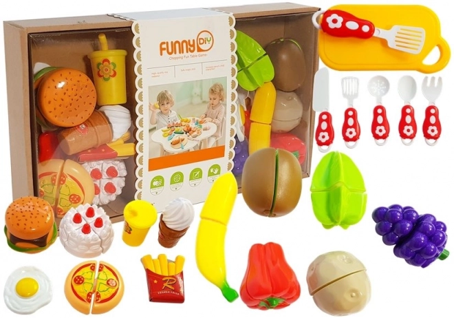 Kinderset fruit en groente om te snijden