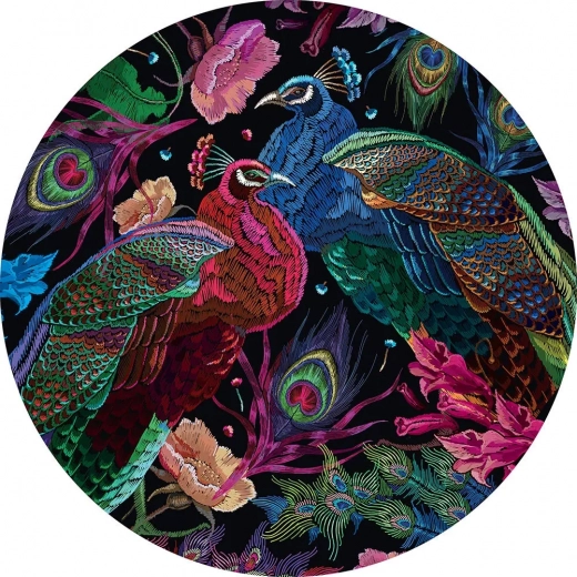 Ronde puzzel Secret Garden: Pauwenpaar 500 stukjes