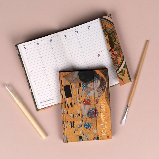 NOTIQUE Wekelijkse magnetische agenda Gustav Klimt 2025, 11 x 16 cm
