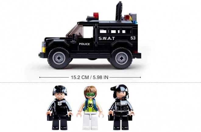 Sluban Politie M38-B0653 SWAT gepantserd voertuig en boef op quad