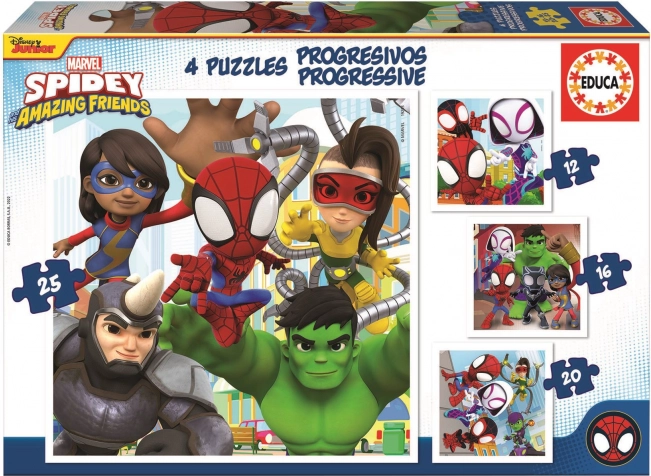Puzzel Spidey en zijn Geweldige Vrienden 4-in-1