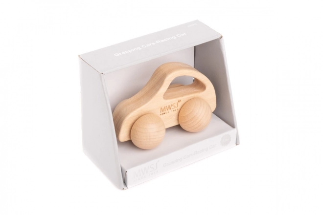 Houten raceautootje voor vastpakken