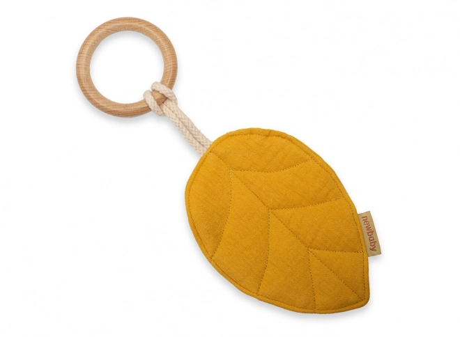 Bijtring New Baby Leaf mosterdkleur