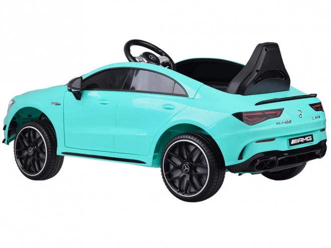 Elektrische kinderauto Mercedes AMG CLA 45s met schommelfunctie – Blauw