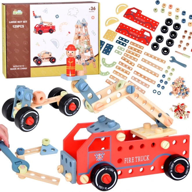 Houten bouwpakket Montessori auto toren