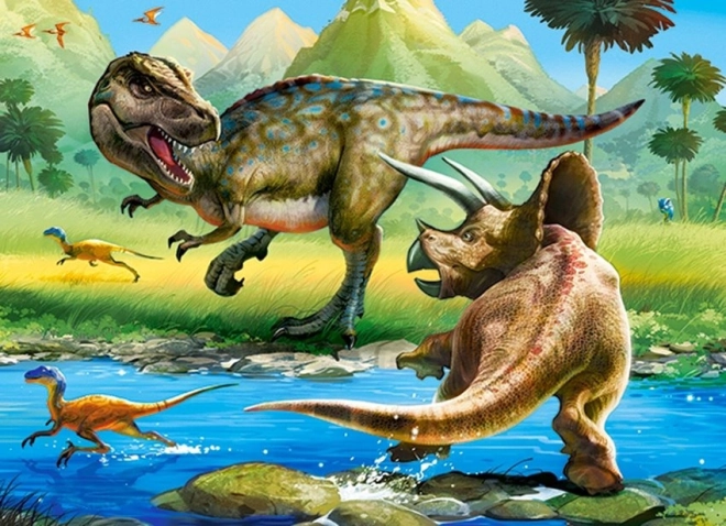 Puzzel Tyrannosaurus vs Triceratops 70 stukjes