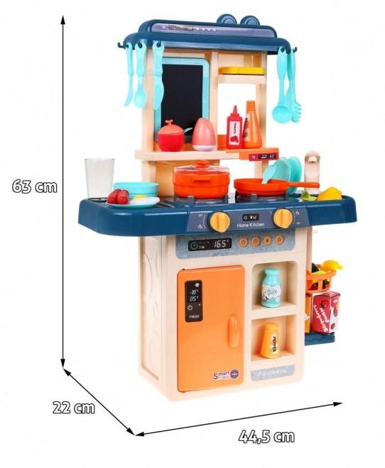 Kleurrijke keuken + interactieve stoombrander + kraan + accessoires - 42 delen