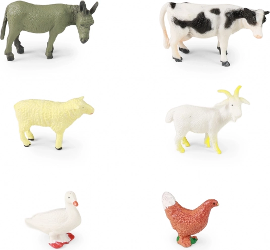 set van 6 boerderijdieren – rubberen figuurtjes