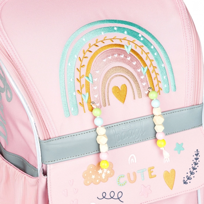 BAAGL Schooltas Zippy Regenboog Roze