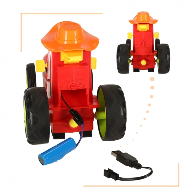 Springende speelgoedtractor met afstandsbediening