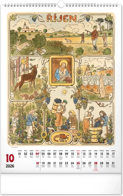 Muurkalender Josef Lada 2026