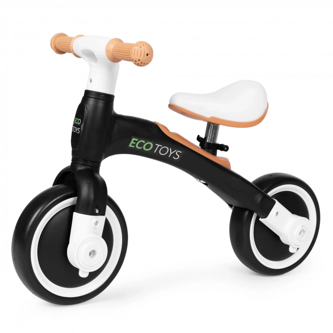 Loopfiets met pedalen en zijwieltjes zwart ECOTOYS