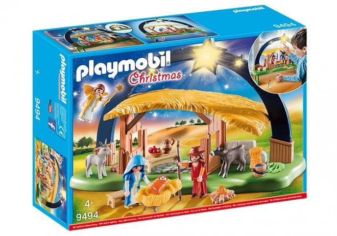Kerststal met verlichting