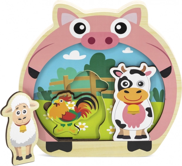 Houten inlegpuzzel boerderij voor de allerkleinsten