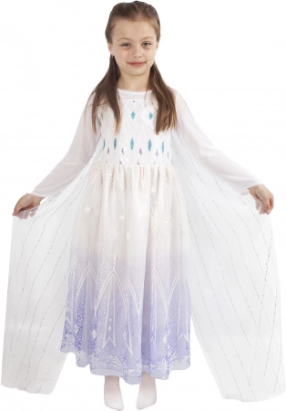 Kinderkostuum winterkoningin – jurk met sleep (maat S)