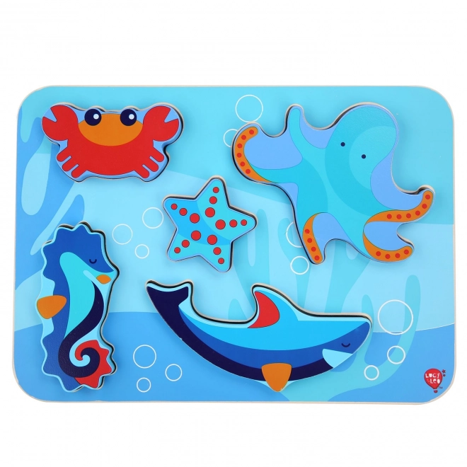 Lucy & Leo Zee Dieren - houten inlegpuzzel 6 stukken