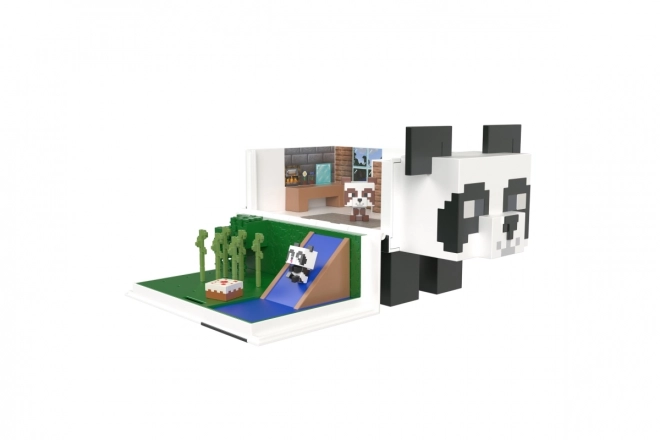 Set figuren Minecraft speelhuis met panda + 2 figuren