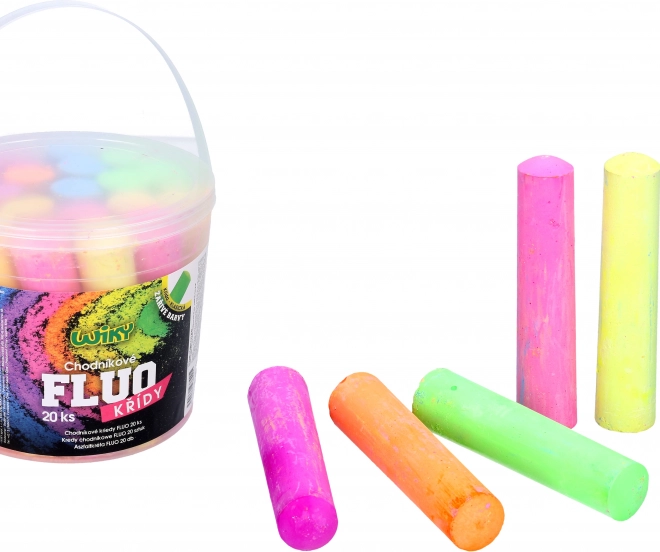 Fluorescerende stoepkrijt 20 stuks