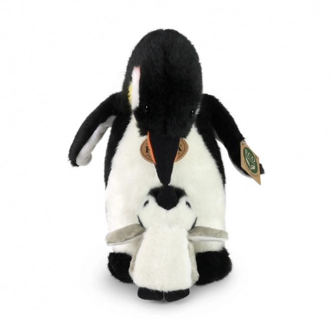 Rappa Pluchen pinguïn met jong 22 cm ECO-VRIENDELIJK