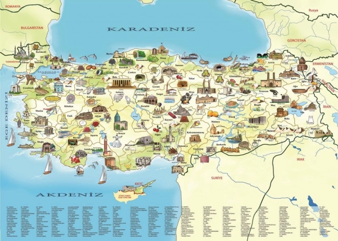 Puzzel Turkije: Culturele kaart 260 stukjes