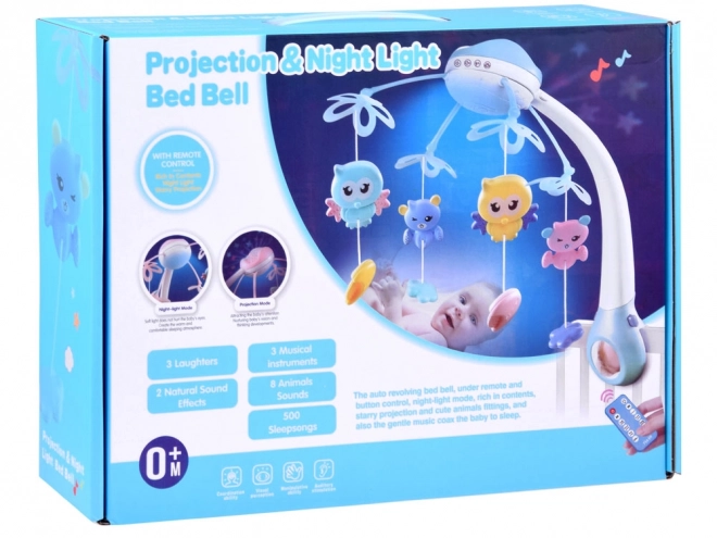 Baby mobiel met projector op afstandsbediening – roze