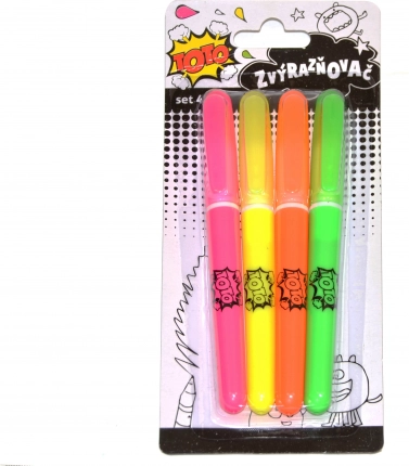 set fluorescerende markeerstiften 4 stuks