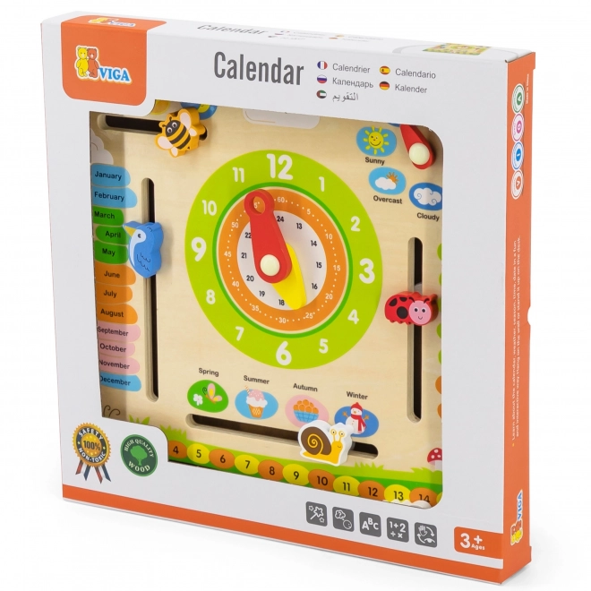VIGA educatieve houten kalender voor kinderen