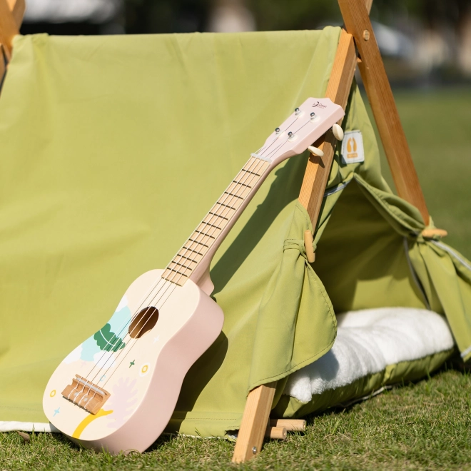 Klassieke wereld roze houten ukelele voor kinderen