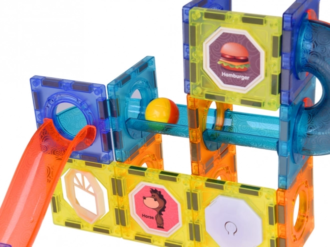 3D magnetische blokken voor kinderen Het bouwen van een lichtgevende knikkerbaan 49 elementen ZA5250