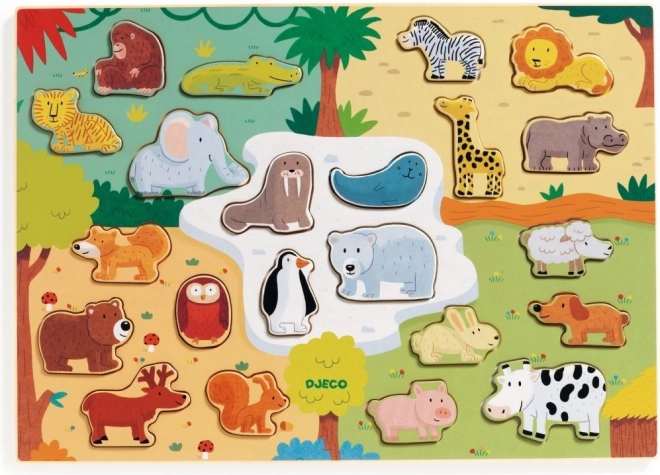 Houten dierenpuzzel voor kinderen