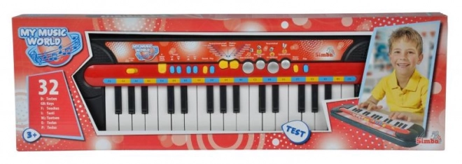 Piano, 32 toetsen, 45 x 13 cm, op batterijen