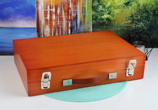 Elegante houten koffer