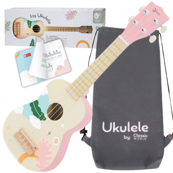 Klassieke wereld roze houten ukelele voor kinderen