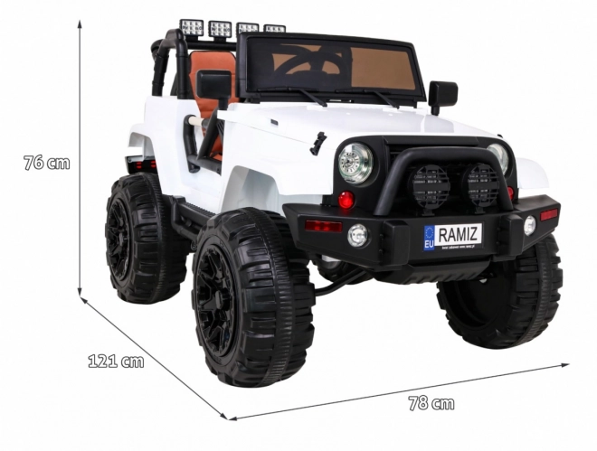 Elektrische kinderauto All Terrain Jeep Wit