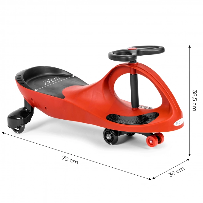 Loopfiets met LED-wielen rood ECOTOYS