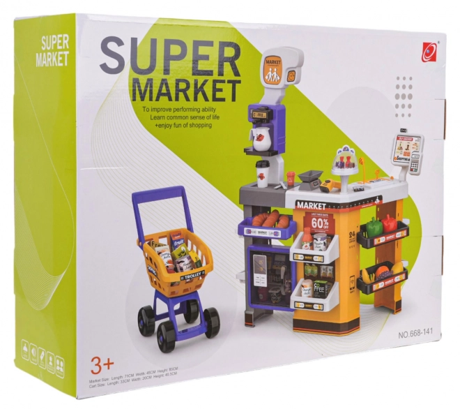 MEGA Supermarkt met mandje + accessoires