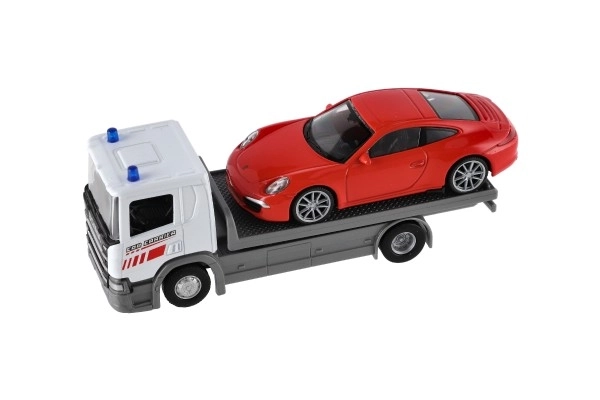 Welly Scania P320 sleepwagen en auto