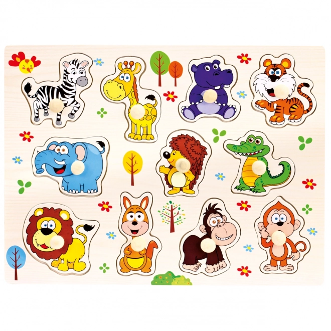 Bino Houten puzzel safari 11 stukken