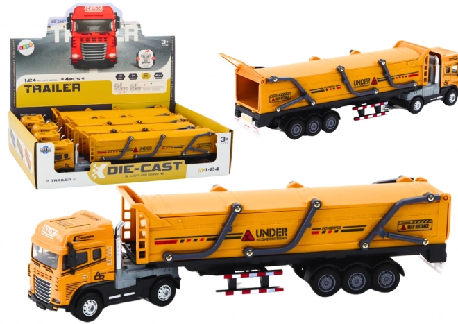 Model Bouwvrachtwagen 1:24 met Lichten en Geluiden - Geel