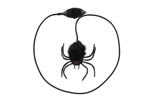 Springende spin pluche/plastiek 7cm in zak 14x19x3cm