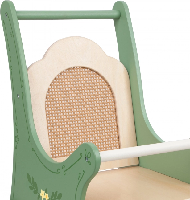 Houten vintage kinderwagen voor poppen
