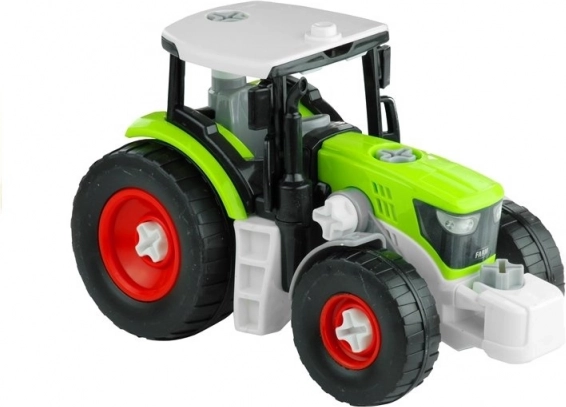 Opvouwbare tractor met houttrailer