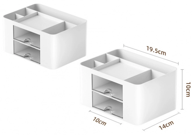 Organizer voor bureau met witte lades